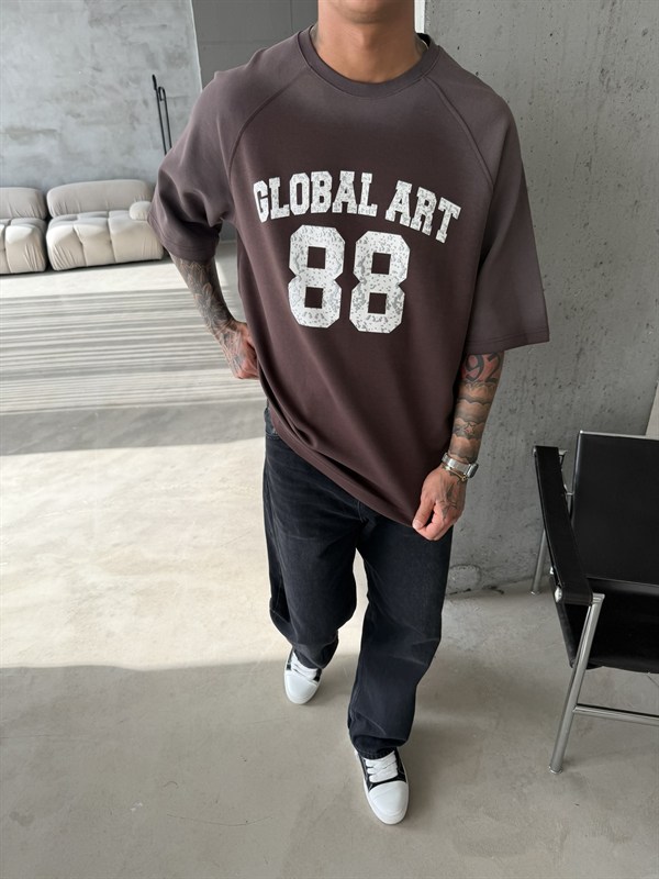 Global Art Spreyli Premium T-Shirt - Kahve