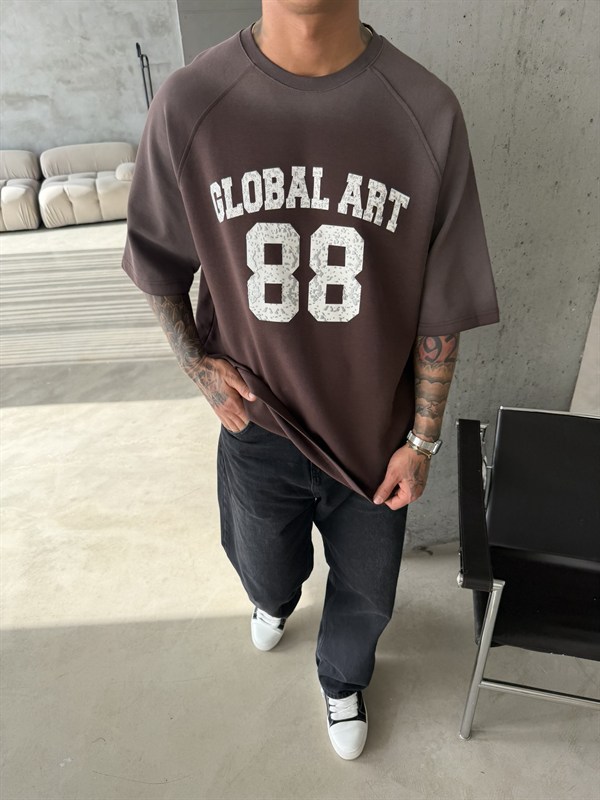 Global Art Spreyli Premium T-Shirt - Kahve