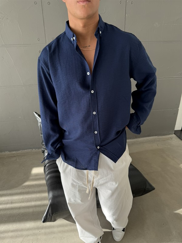 Gobis Basic Keten Gömlek - Lacivert