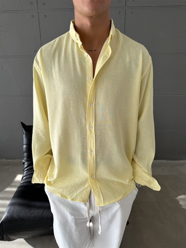 Gobis Basic Keten Gömlek - Sarı