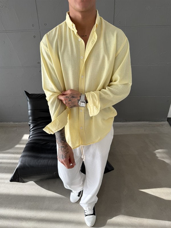 Gobis Basic Keten Gömlek - Sarı