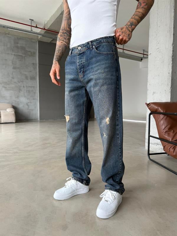 Günlük Premium Baggy Pantolon - İndigo
