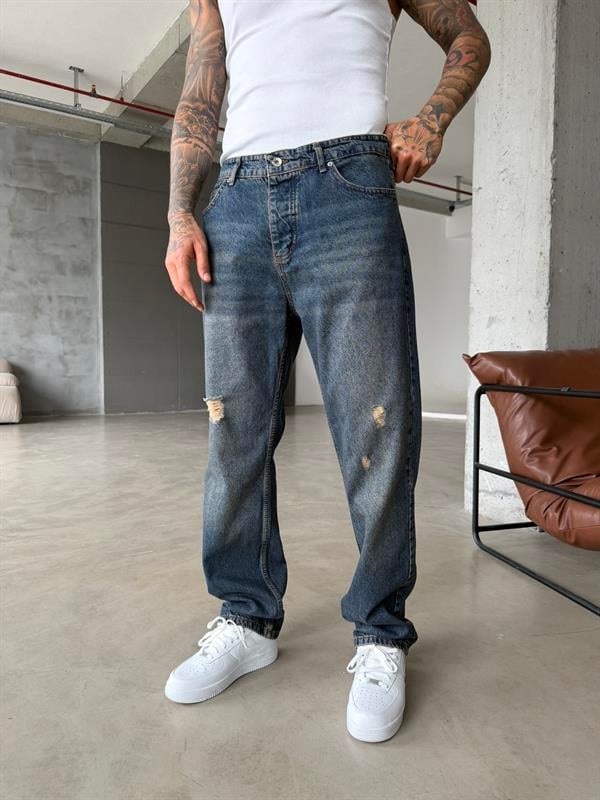 Günlük Premium Baggy Pantolon - İndigo