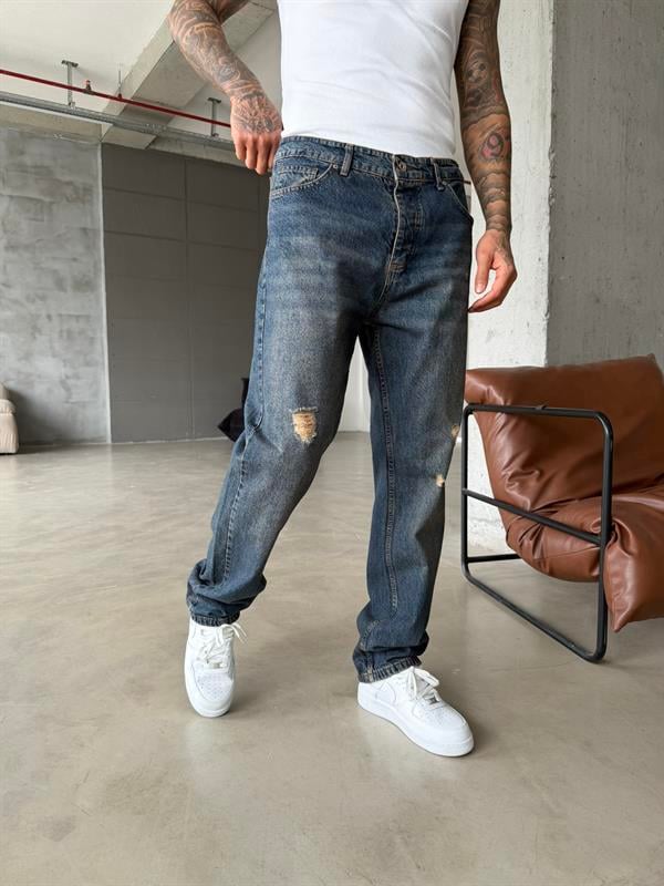 Günlük Premium Baggy Pantolon - İndigo