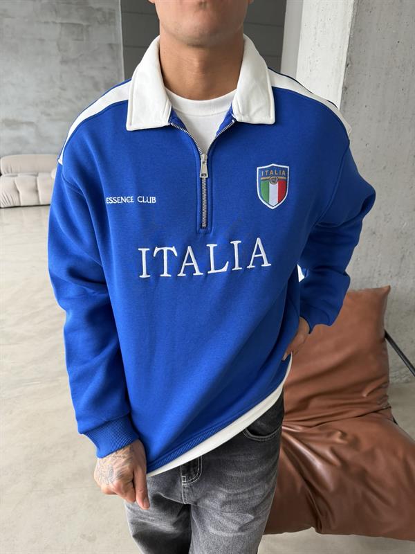 ITALIA Yarım Fermuar Sweatshirt - Lacivert
