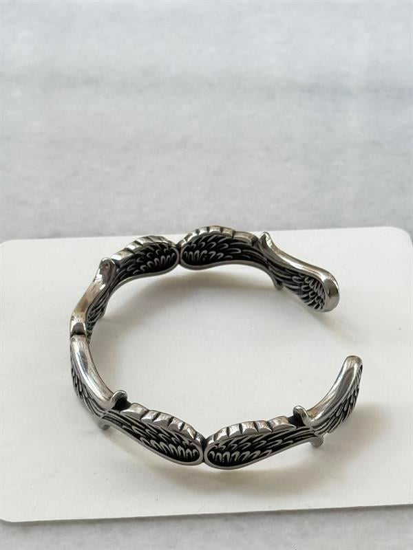 Kanat Motifli Erkek Bileklik - Çelik