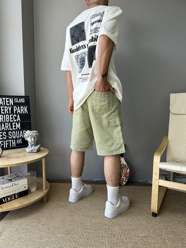 Kargo Cep Haki Baggy Şort - Haki