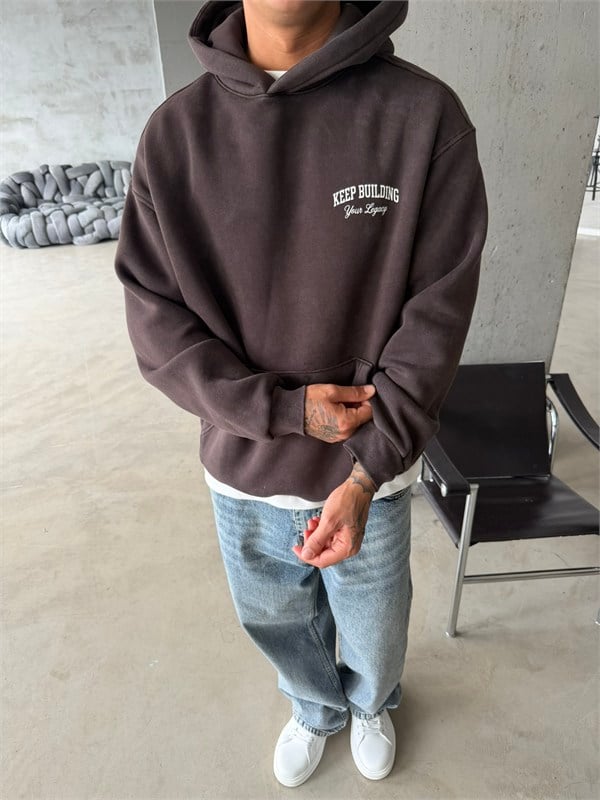 Keep Building Premium Acid Yıkama Hoodie