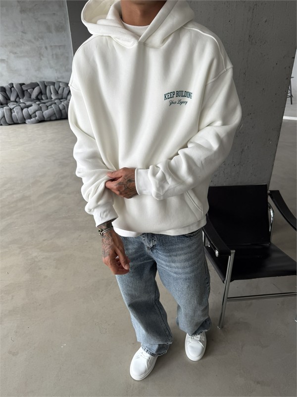 Keep Building Premium Acid Yıkama Hoodie