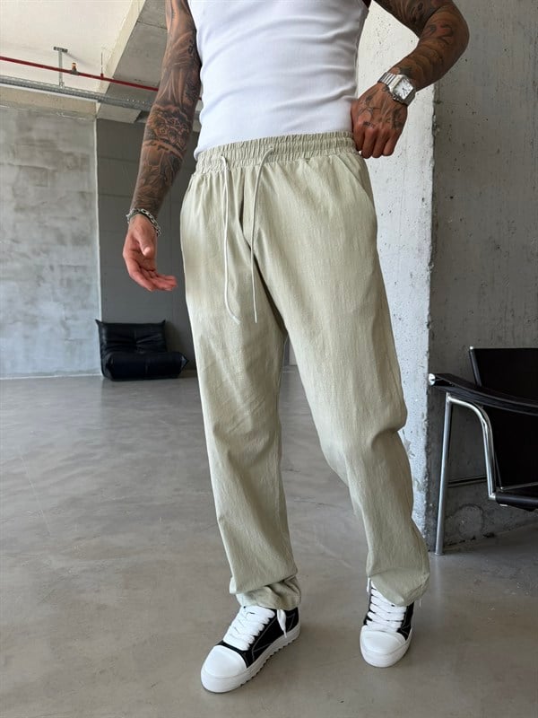Keten Basic Pantolon - Haki