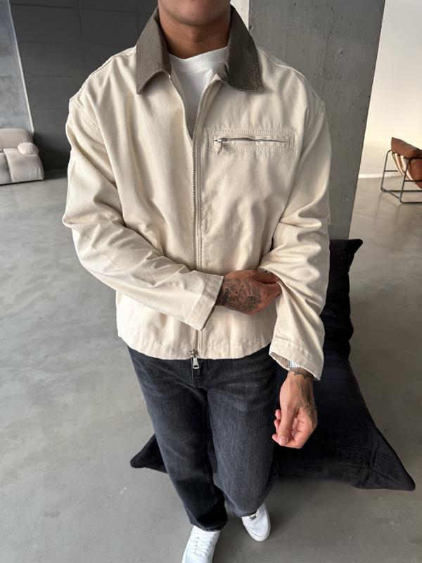 Konstrat Yaka Teknik Ceket - Bej