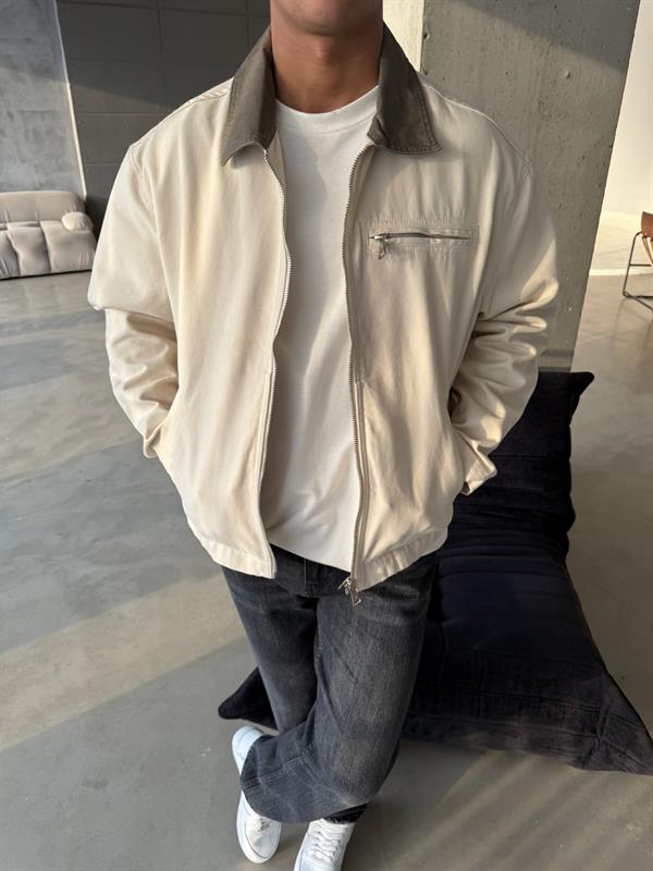 Konstrat Yaka Teknik Ceket - Bej