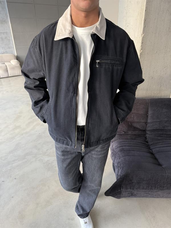 Konstrat Yaka Teknik Ceket - Siyah