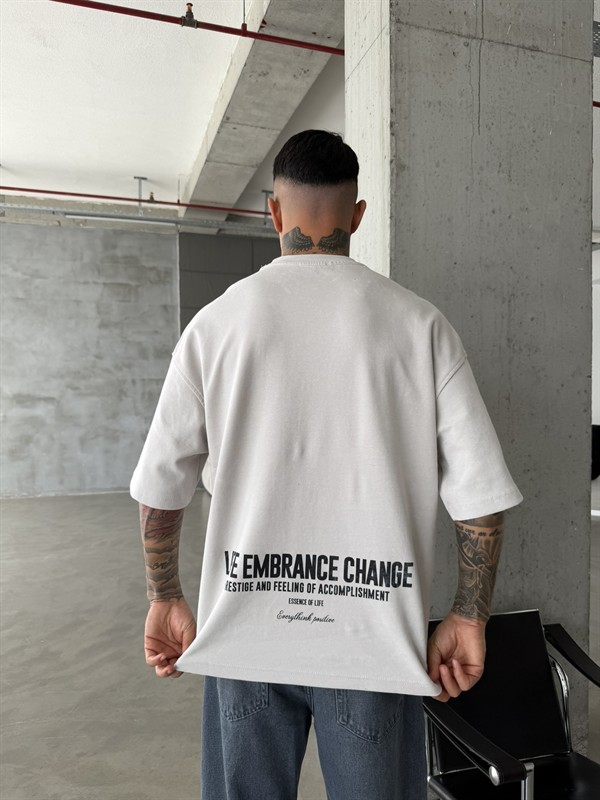 Life Embrance Change Basic T-Shirt - Gri