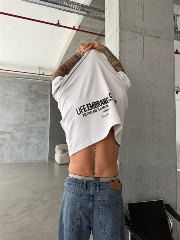 Life Embrance Change Basic T-Shirt - Gri