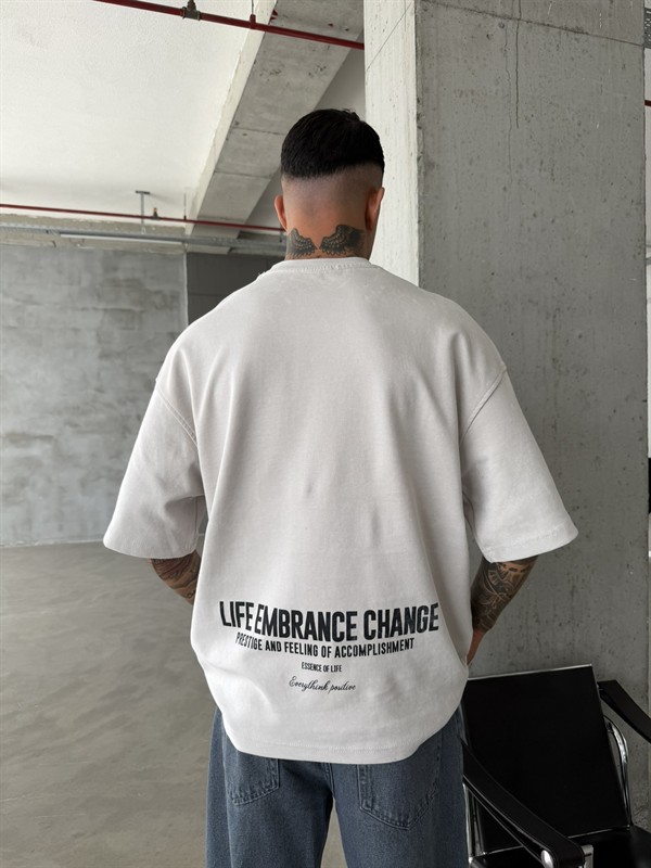 Life Embrance Change Basic T-Shirt - Gri