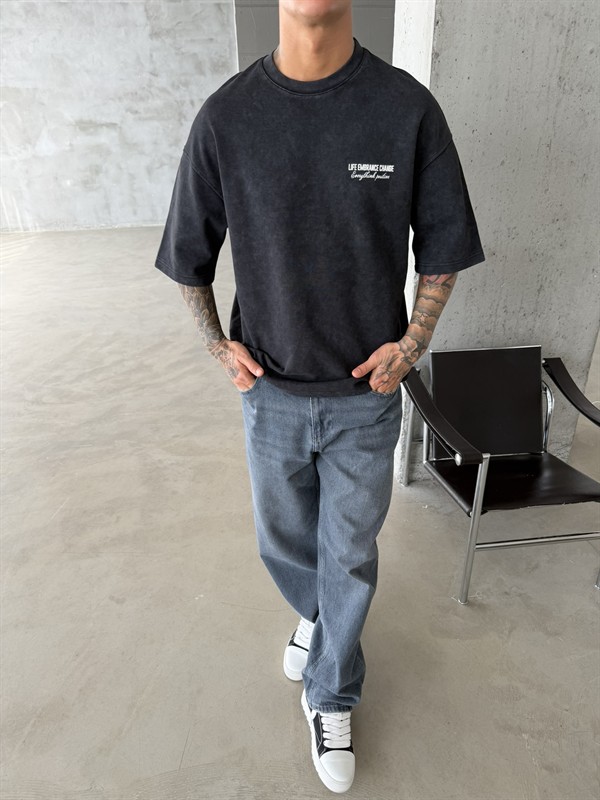Life Embrance Change Basic T-Shirt - Siyah