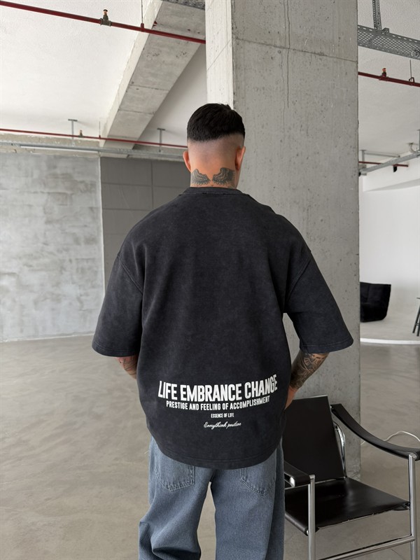 Life Embrance Change Basic T-Shirt - Siyah