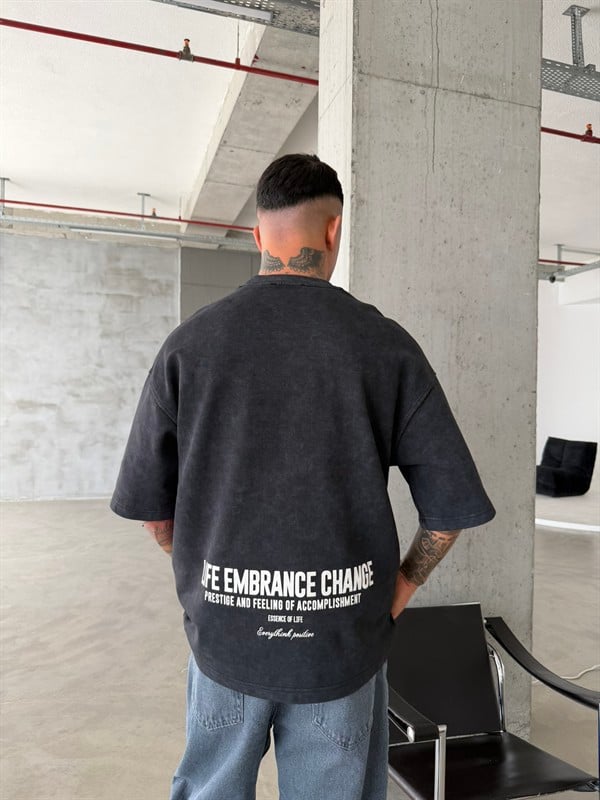 Life Embrance Change Basic T-Shirt - Siyah