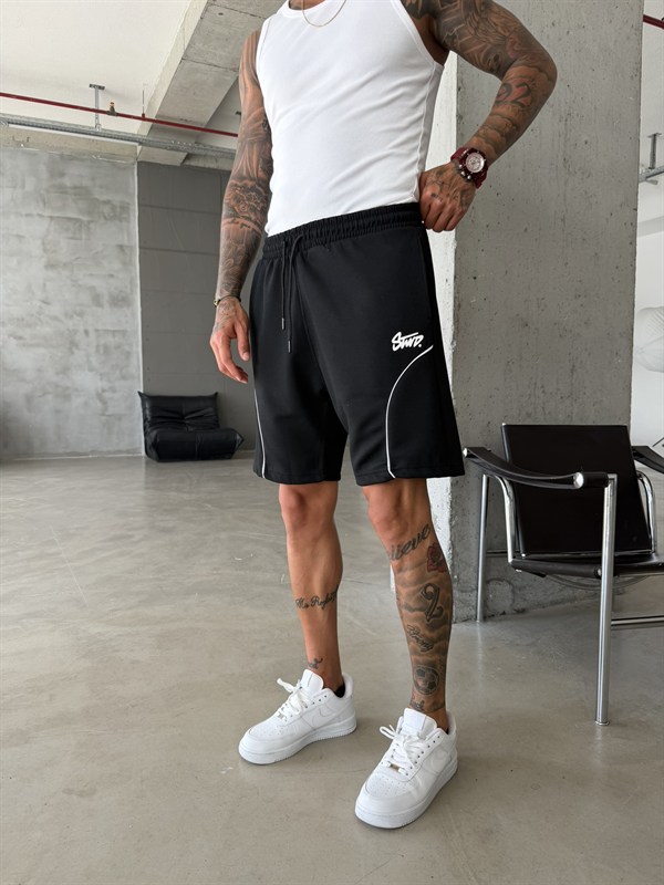 Line Signature Shorts - Siyah