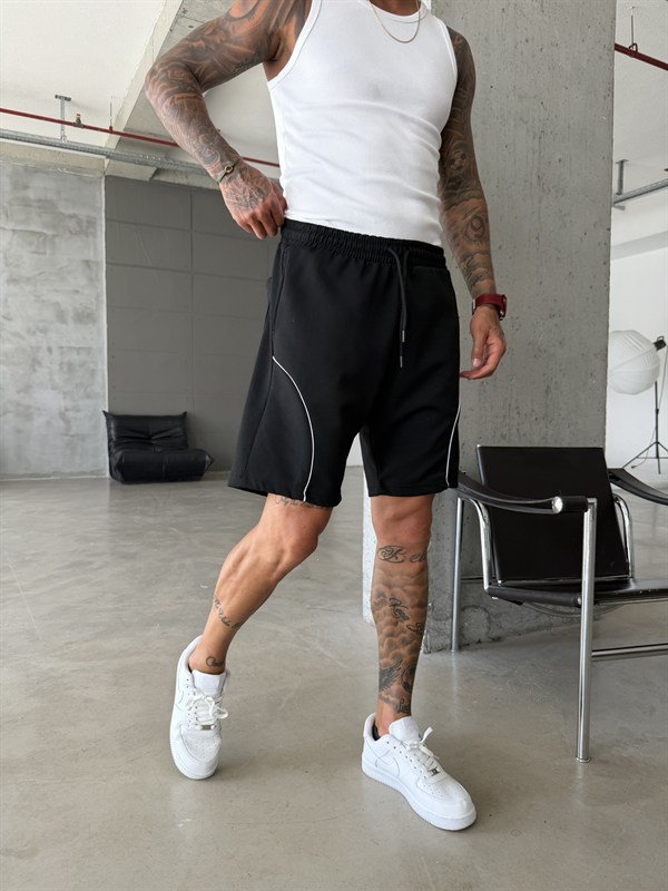Line Signature Shorts - Siyah