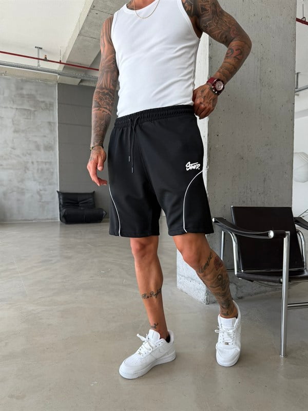 Line Signature Shorts - Siyah
