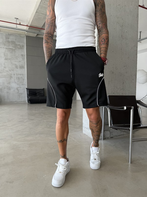 Line Signature Shorts - Siyah