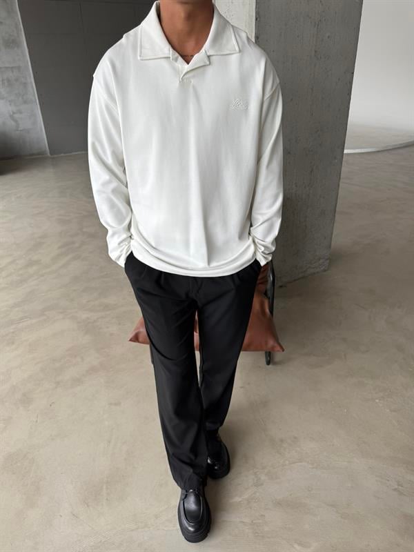 Local Nakışlı Pat  Yaka - Beyaz