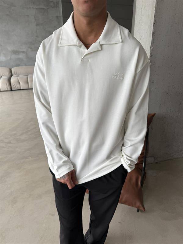 Local Nakışlı Pat  Yaka - Beyaz