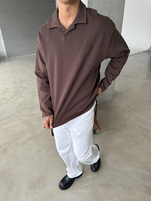 Local Nakışlı Pat  Yaka - Kahve