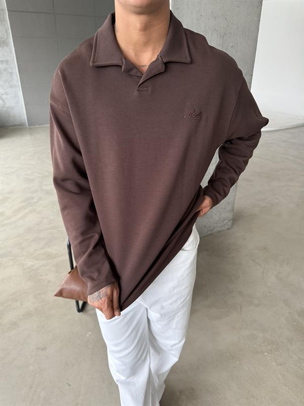 Local Nakışlı Pat  Yaka - Kahve