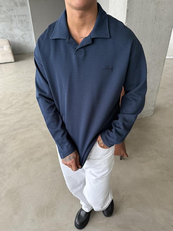 Local Nakışlı Pat  Yaka - Lacivert