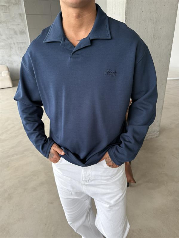 Local Nakışlı Pat  Yaka - Lacivert