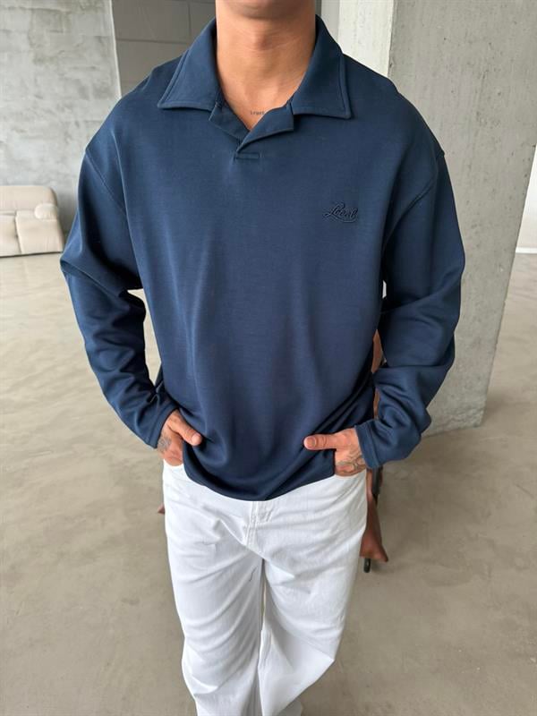 Local Nakışlı Pat  Yaka - Lacivert