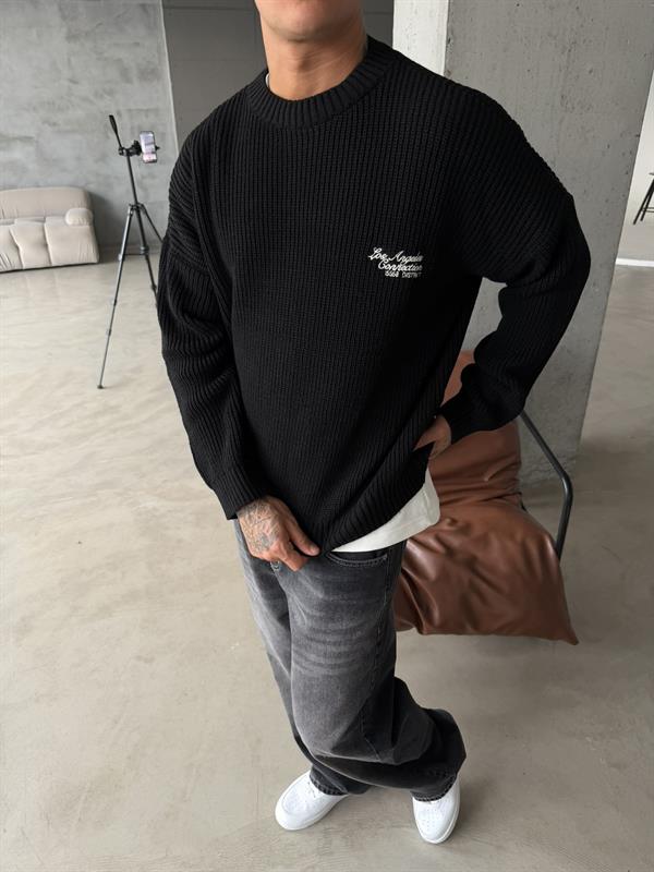 Losangels Triko Kazak - Siyah