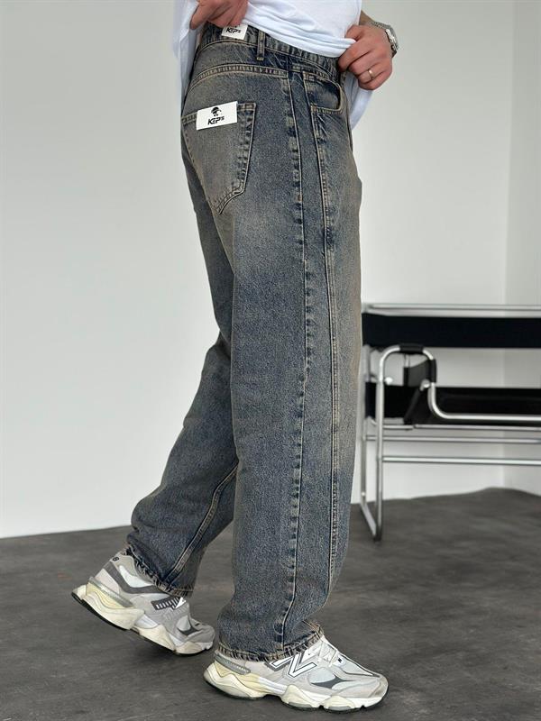 Losse Flex Baggy Fit Pantolon - İndigo