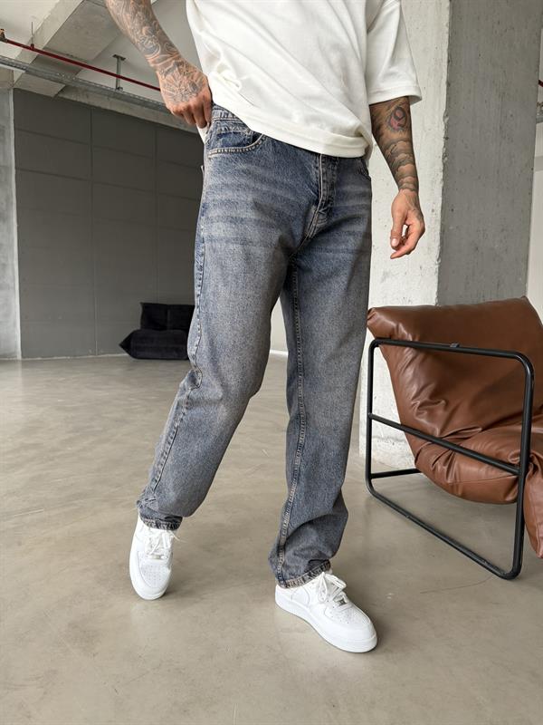 Lüks Baggy Kesim Pantolon - İndigo