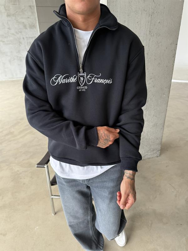 Masithe François Yarım Fermuar Zip - Siyah