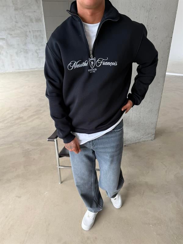 Masithe François Yarım Fermuar Zip - Siyah