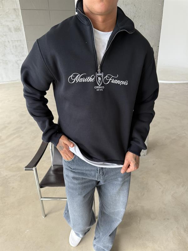 Masithe François Yarım Fermuar Zip - Siyah