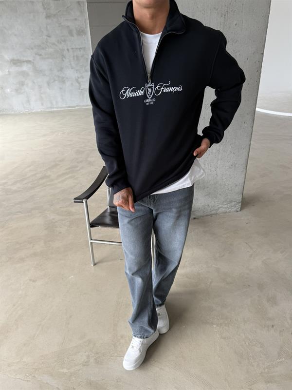 Masithe François Yarım Fermuar Zip - Siyah