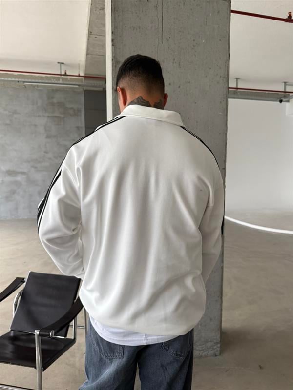 Matcha Story Polo Yaka Sweat - Beyaz