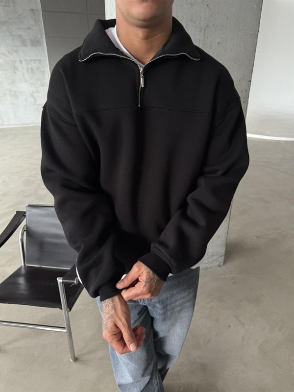 Minimal Basic Half Zip - Siyah