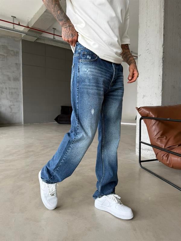 Modern Baggy Kumaş Pantolon - Lacivert