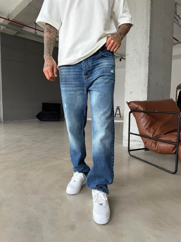 Modern Baggy Kumaş Pantolon - Lacivert