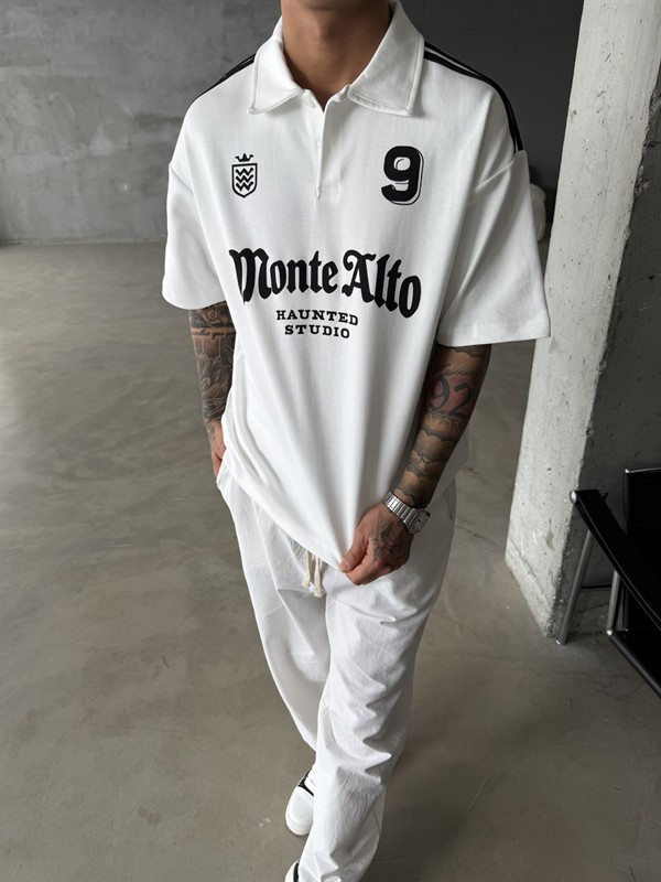 Monte Alto Studio Polo Yaka T-Shirt - Beyaz