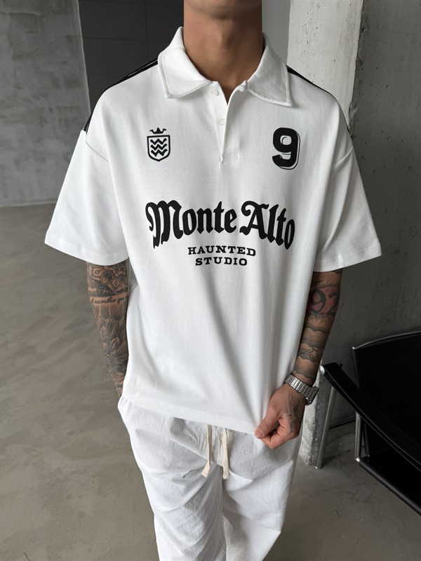 Monte Alto Studio Polo Yaka T-Shirt - Beyaz