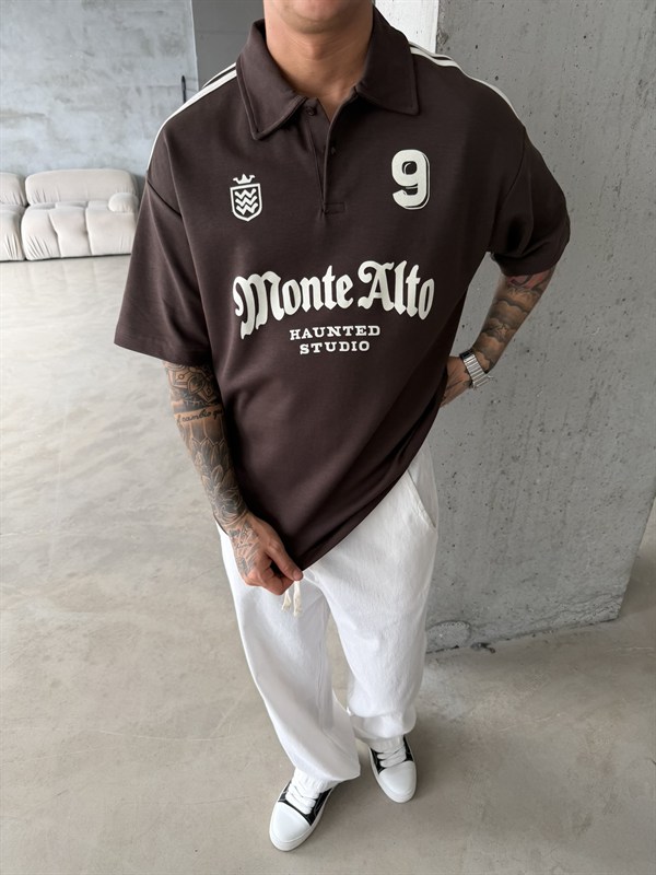 Monte Alto Studio Polo Yaka T-Shirt - Kahve