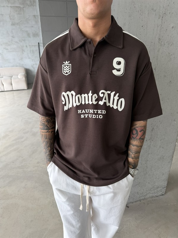 Monte Alto Studio Polo Yaka T-Shirt - Kahve