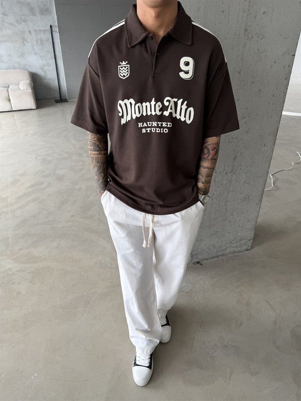 Monte Alto Studio Polo Yaka T-Shirt - Kahve